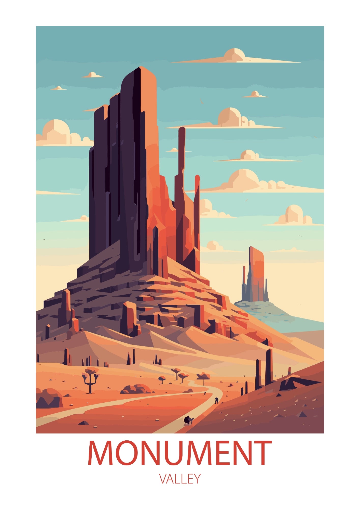 Monument Valley Wieczorne Słońce Plakat