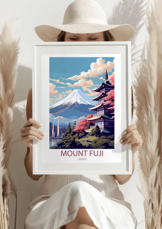 Mount Fuji Sakura Pagoda Plakat