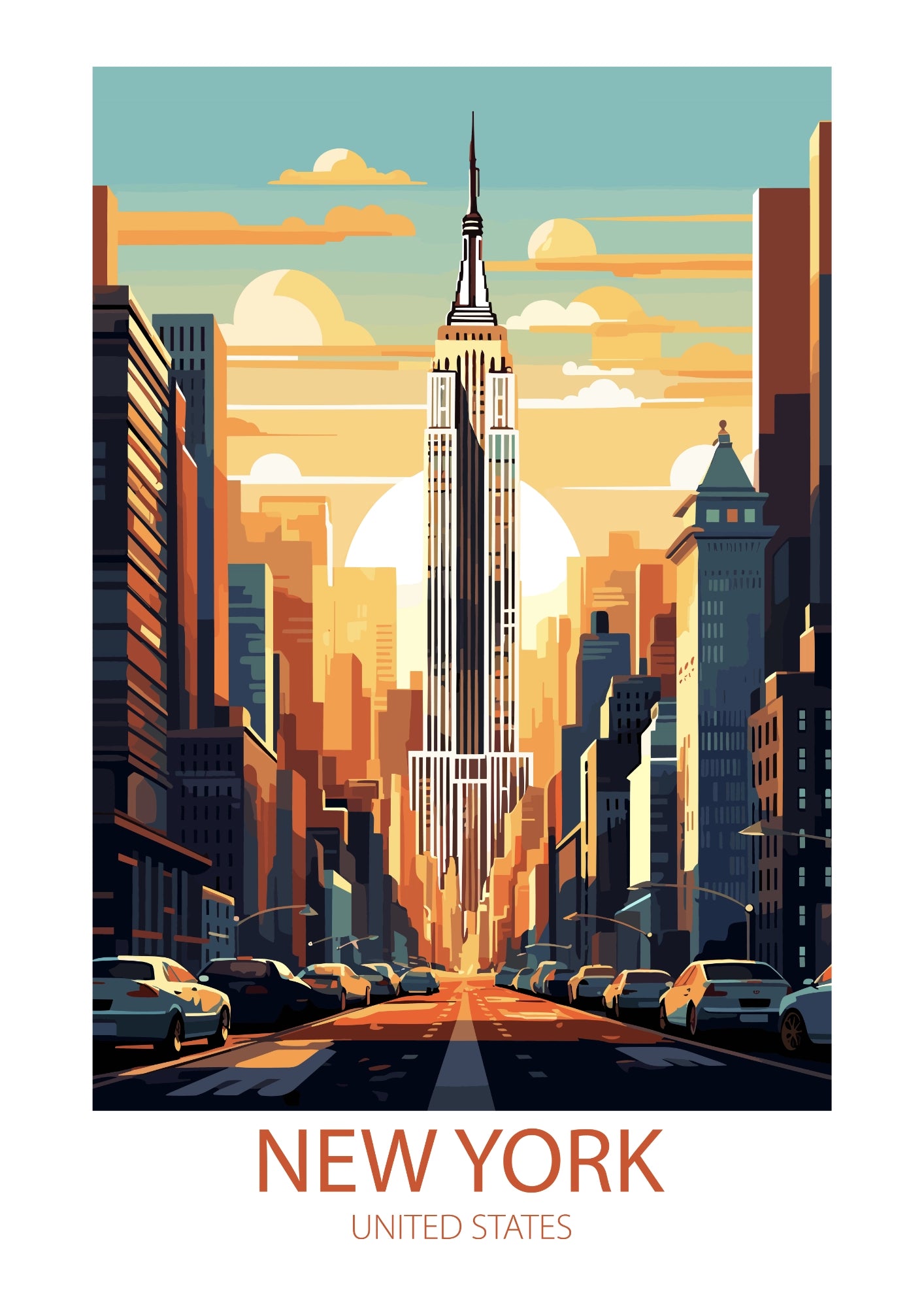 New York Empire State Sunrise Plakat