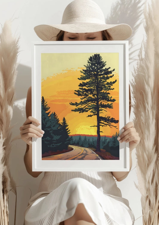 Droga wśród Sosnowych Lasów Plakat