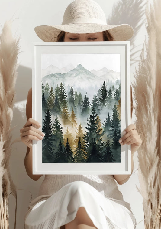 Górska Mgła i Las Sosnowy Plakat