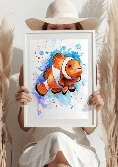 Akwarelowy Błazenek Oceaniczny Plakat