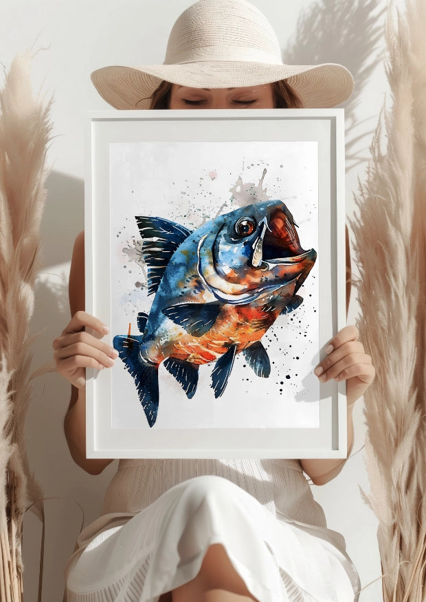 Akwarelowy Ryba Głębinowa Plakat