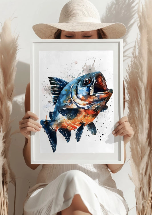 Akwarelowy Ryba Głębinowa Plakat