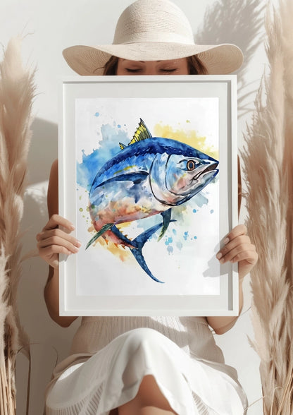 Akwarelowy Tuńczyk Morski Plakat