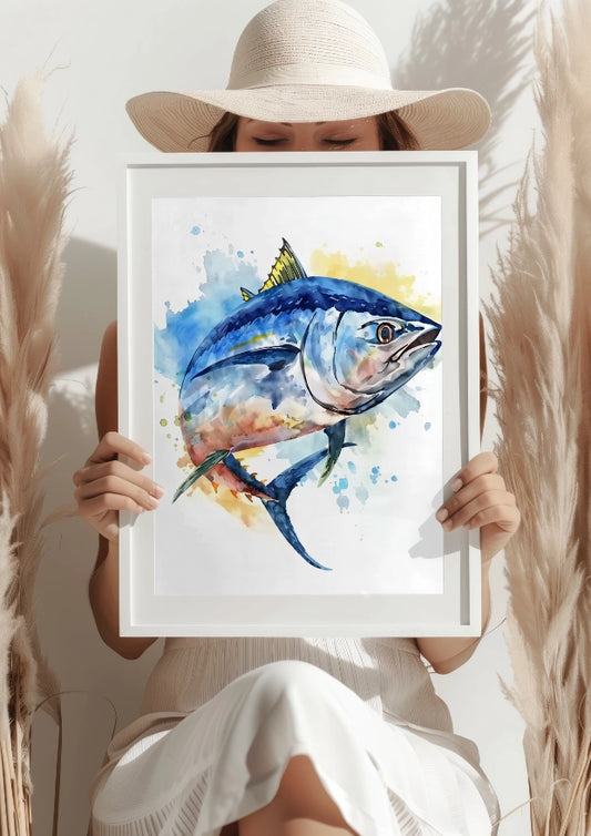 Akwarelowy Tuńczyk Morski Plakat