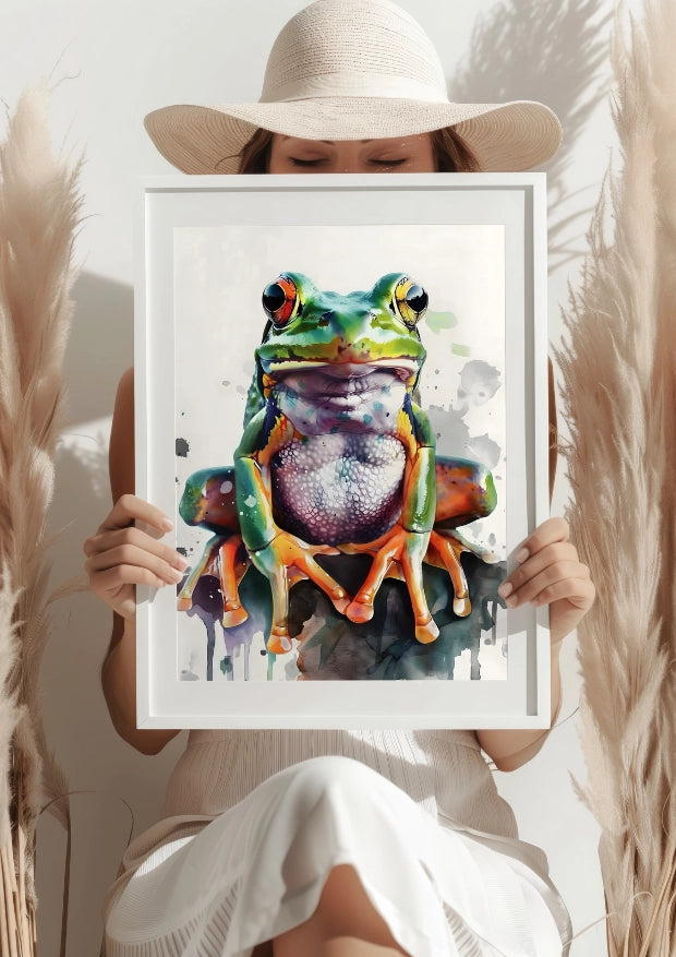 Żaba z Tęczowymi Oczami Plakat