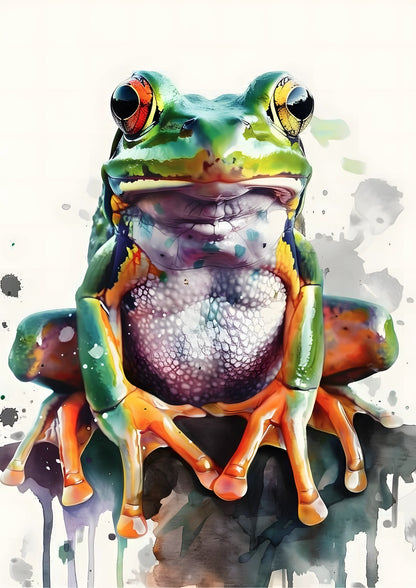 Żaba z Tęczowymi Oczami Plakat