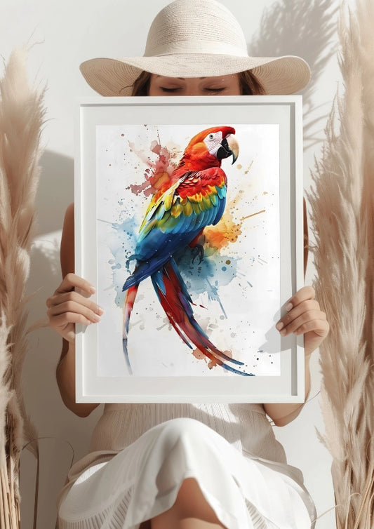 Kolorowa Papuga w Tropikalnym Locie Plakat