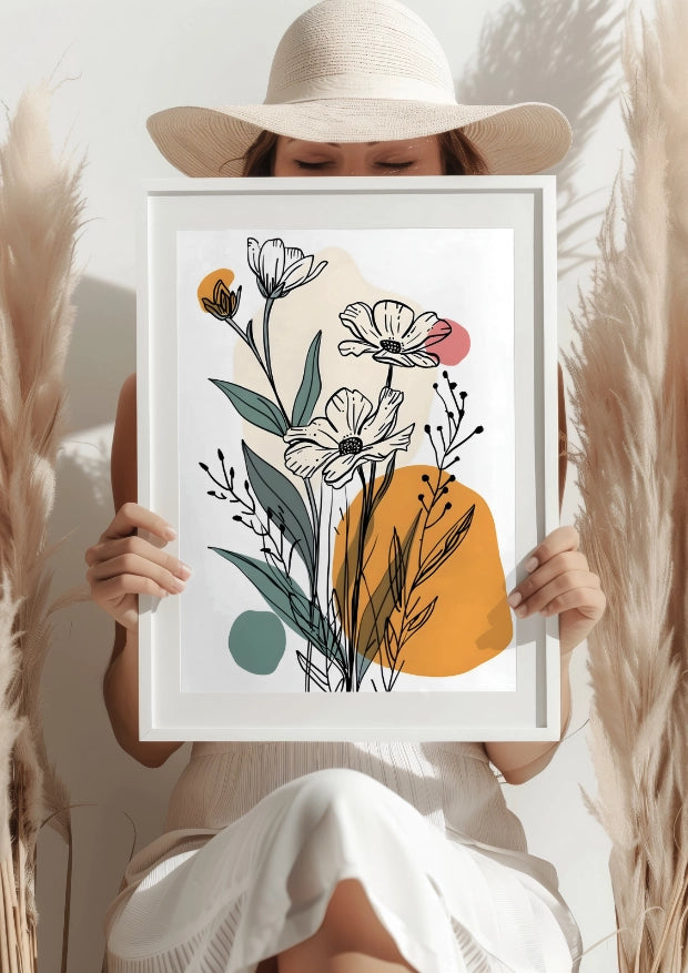 Nowoczesna Botaniczna Grafika w Stylu Skandynawskim Plakat