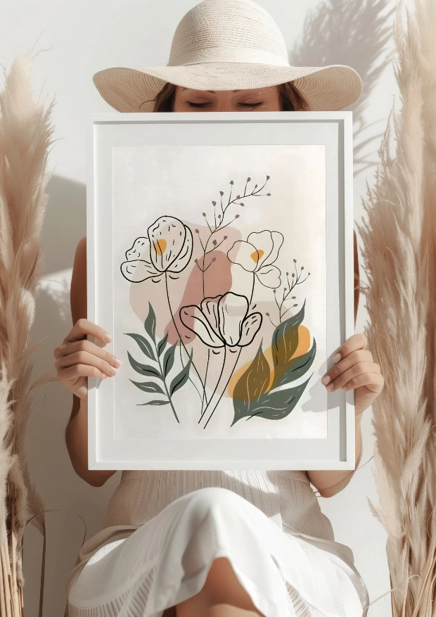 Delikatne Kwiaty w Pastelowych Odcieniach Plakat