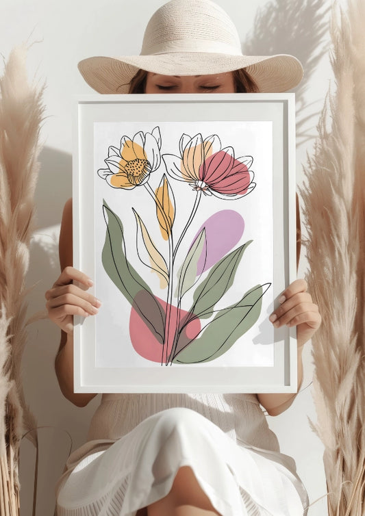 Delikatne Kwiaty w Pastelach Plakat