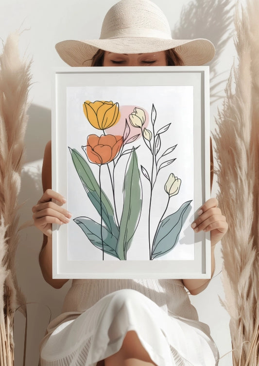 Tulipany w Artystycznej Abstrakcji Plakat