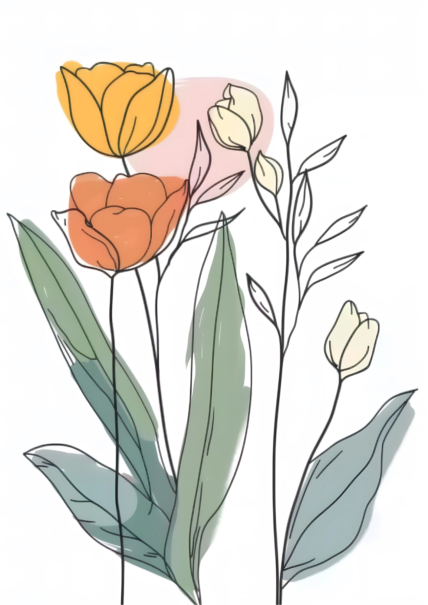 Tulipany w Artystycznej Abstrakcji Plakat