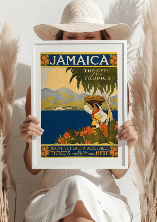 Jamaica The Gem of the Tropics Vintage Travel Plakat