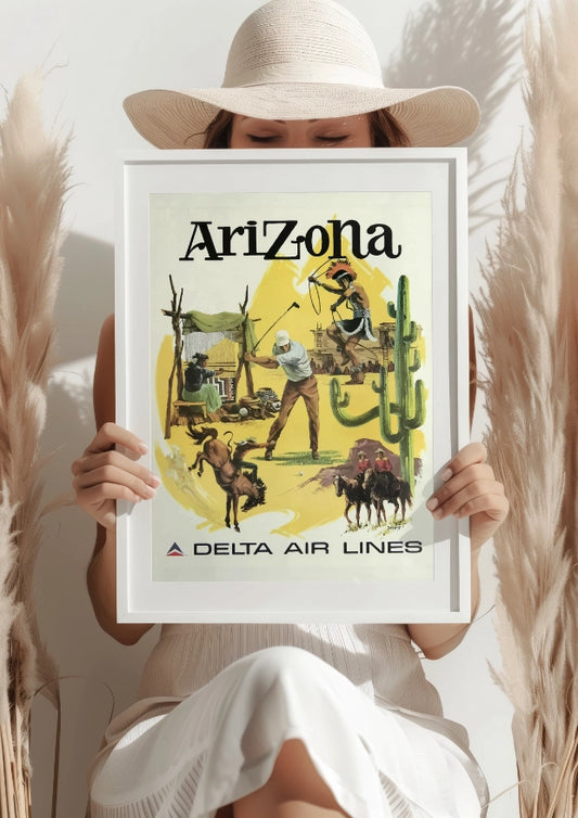 Arizona Delta Air Lines Vintage Travel Plaka
