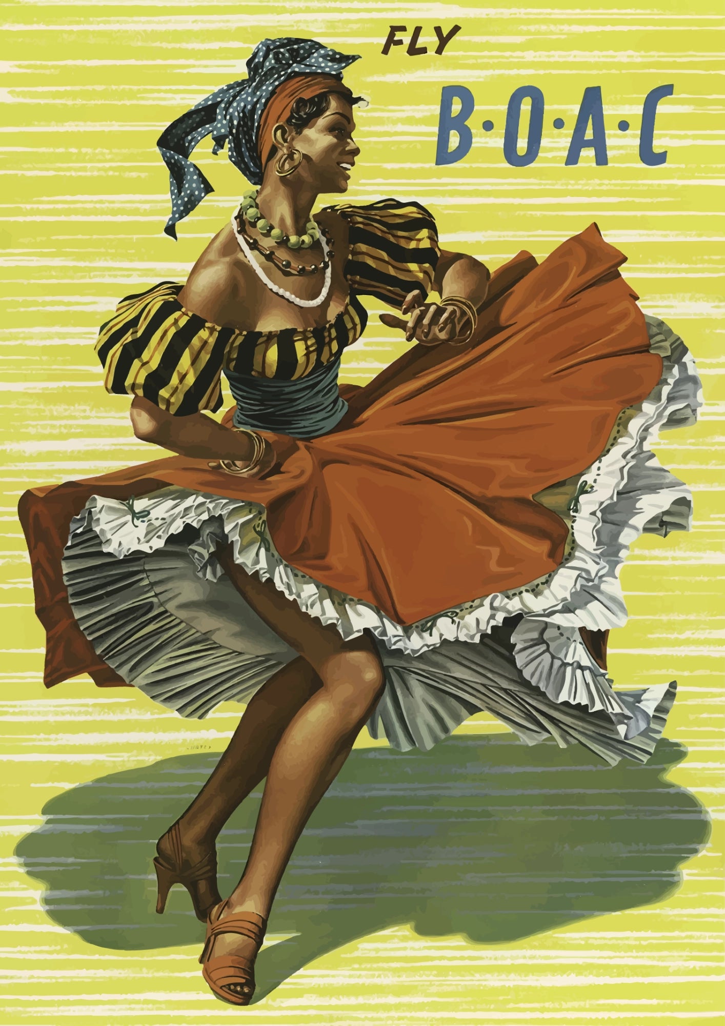 Fly BOAC Vintage Travel Plakat