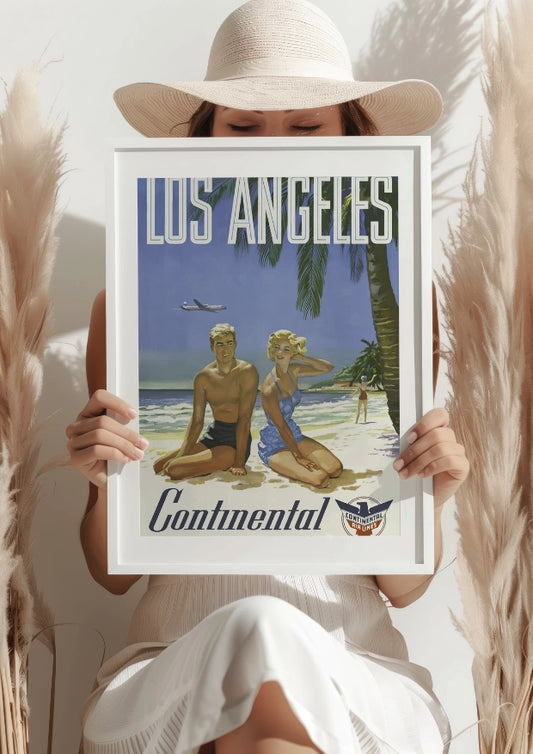 Los Angeles Continental Airlines Plażowy Styl Życia Plakat