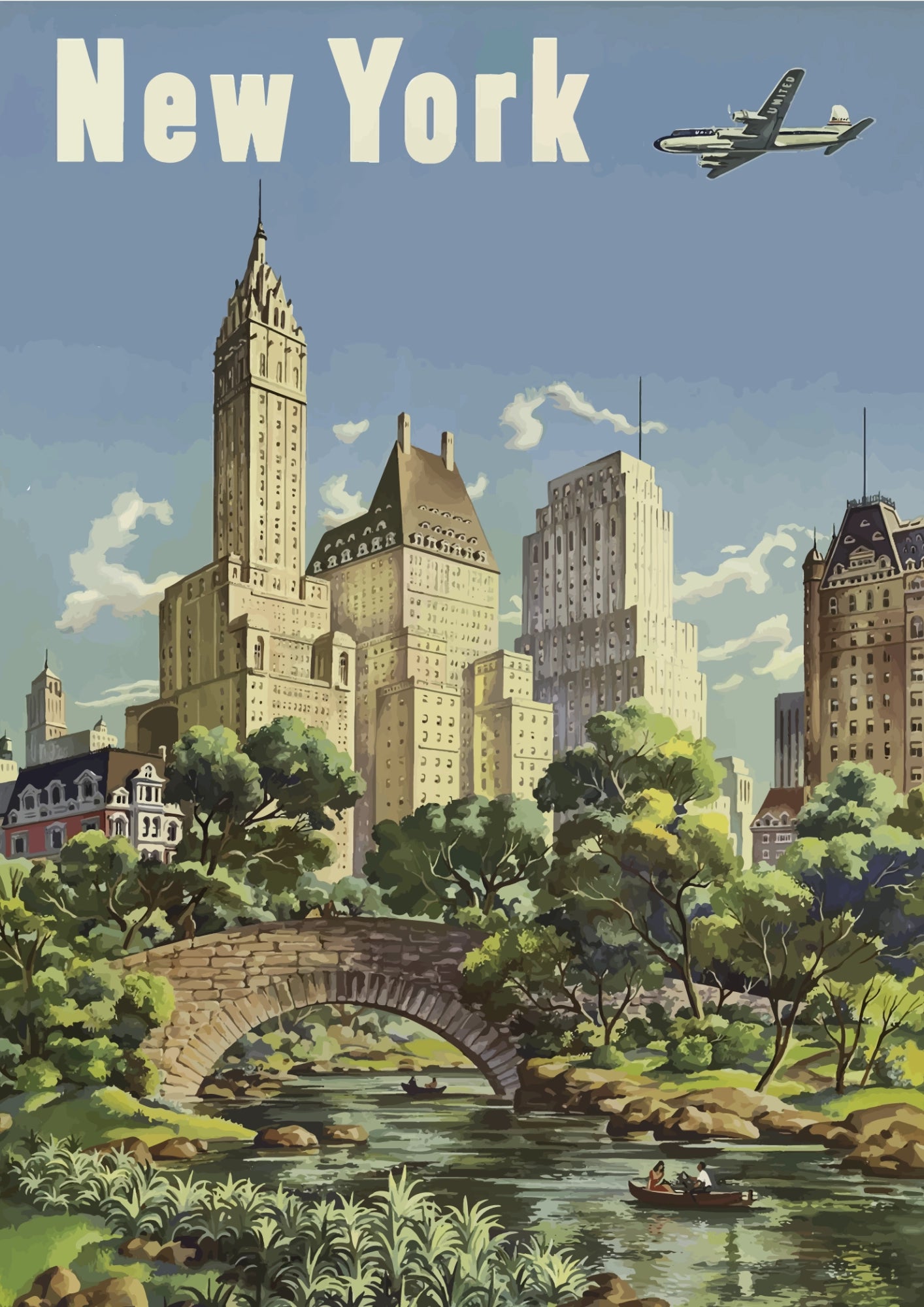 New York Central Park i Skyline Plakat