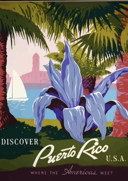 Discover Puerto Rico U.S.A. Tropikalny Raj Plakat