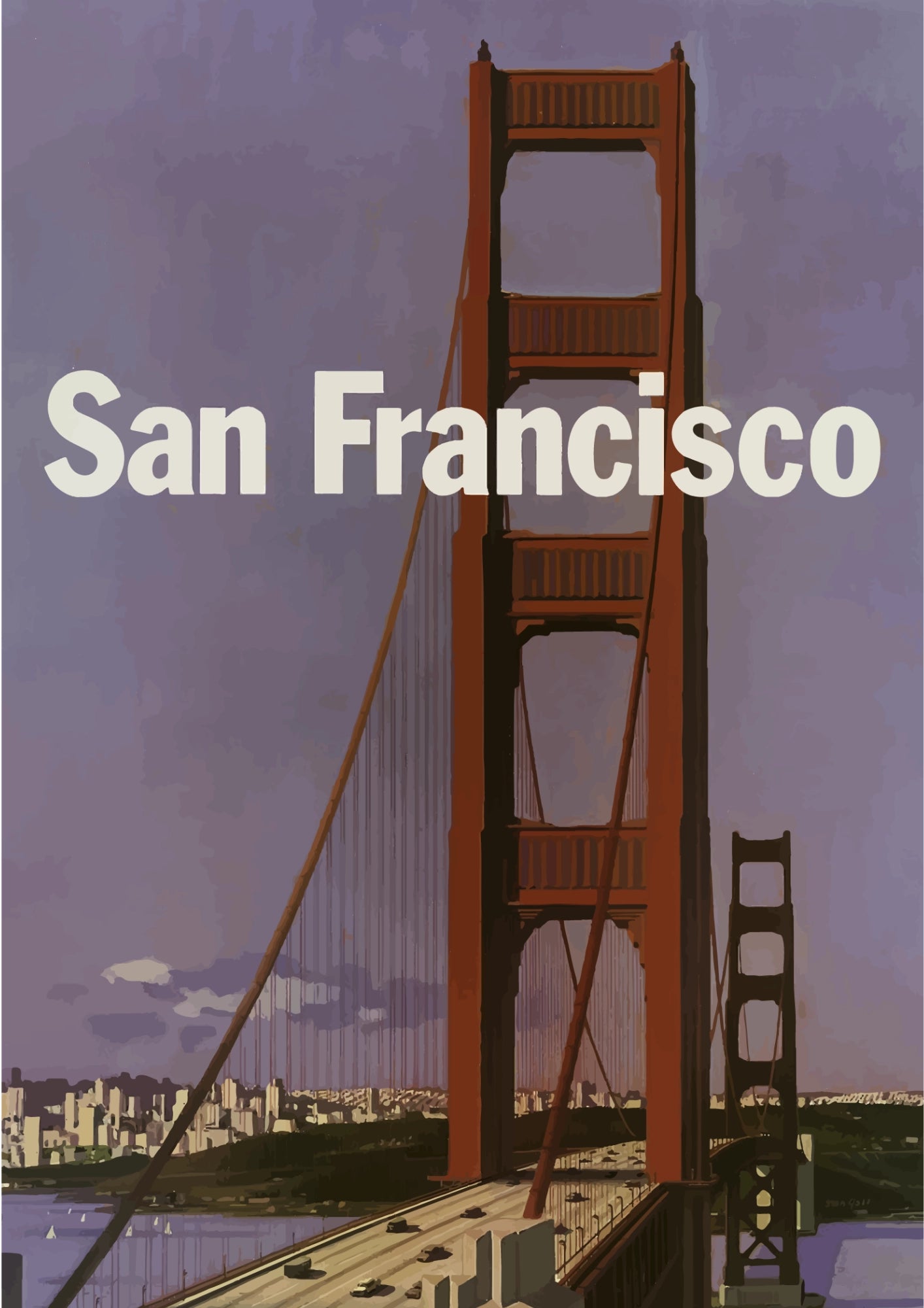 San Francisco Golden Gate Bridge Ikoniczny Plakat