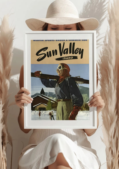 Sun Valley Idaho Zimowe Sporty pod Letnim Słońcem Plakat
