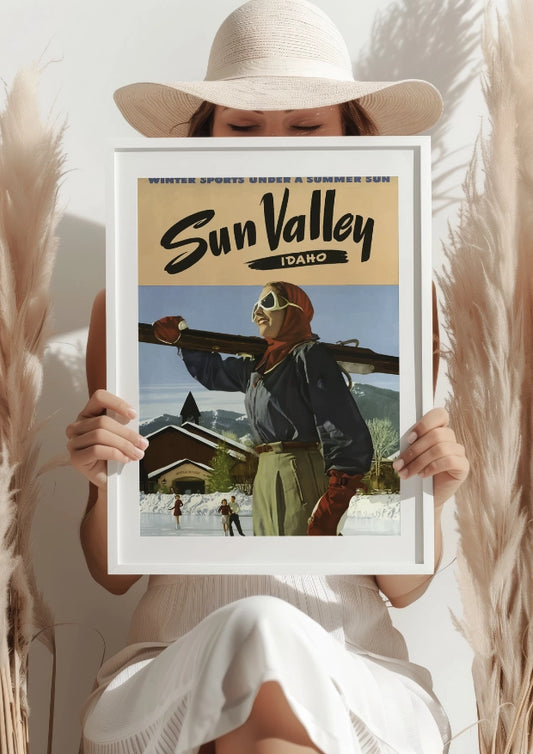 Sun Valley Idaho Zimowe Sporty pod Letnim Słońcem Plakat
