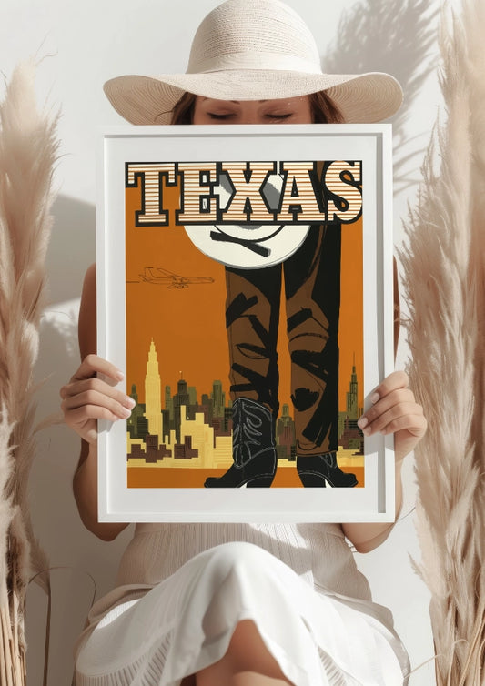 Texas Kowbojski Styl Miasto i Przestrzeń Plakat