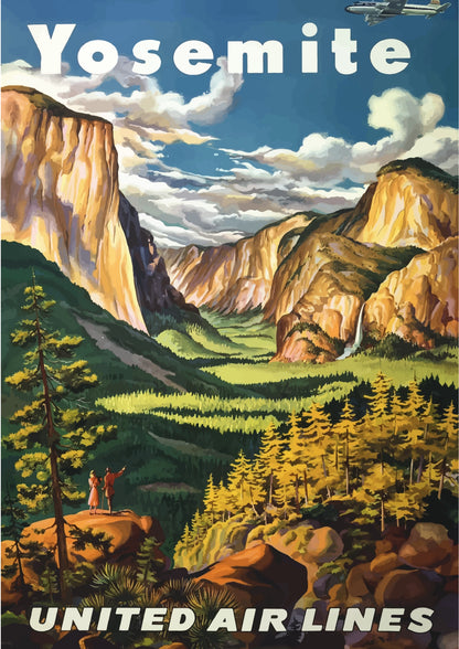 Yosemite Dolina i Góry Natury Plakat