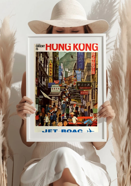 Kolorowe Ulice Hongkongu – Odkryj Orient z BOAC Plakat