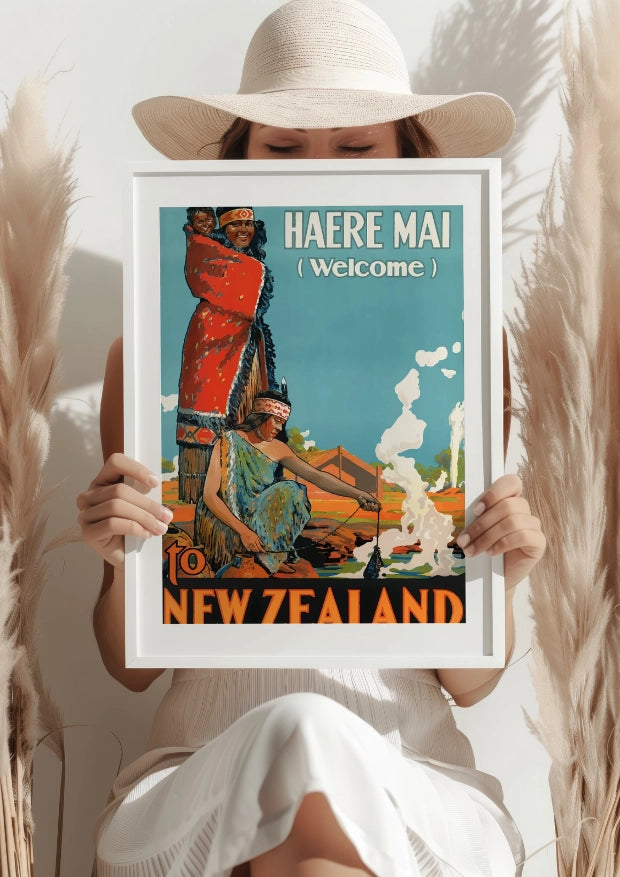 Haere Mai New Zealand Maori Welcome Plakat