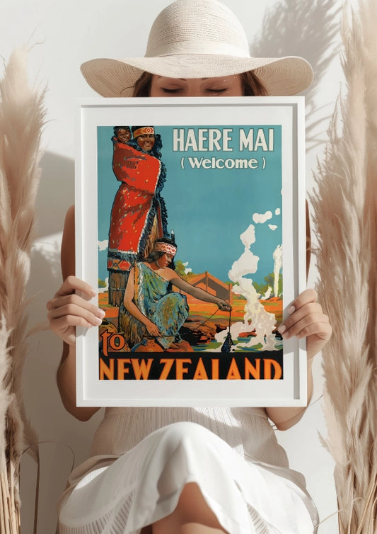Haere Mai New Zealand Maori Welcome Plakat
