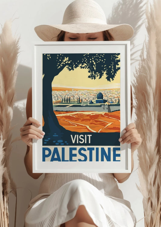 Odwiedź Palestynę Miasto Kopuły Skały Plakat