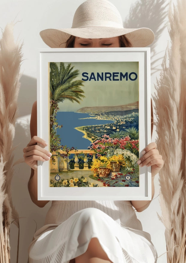 Sanremo Widok na Wybrzeże i Ogrody Plakat