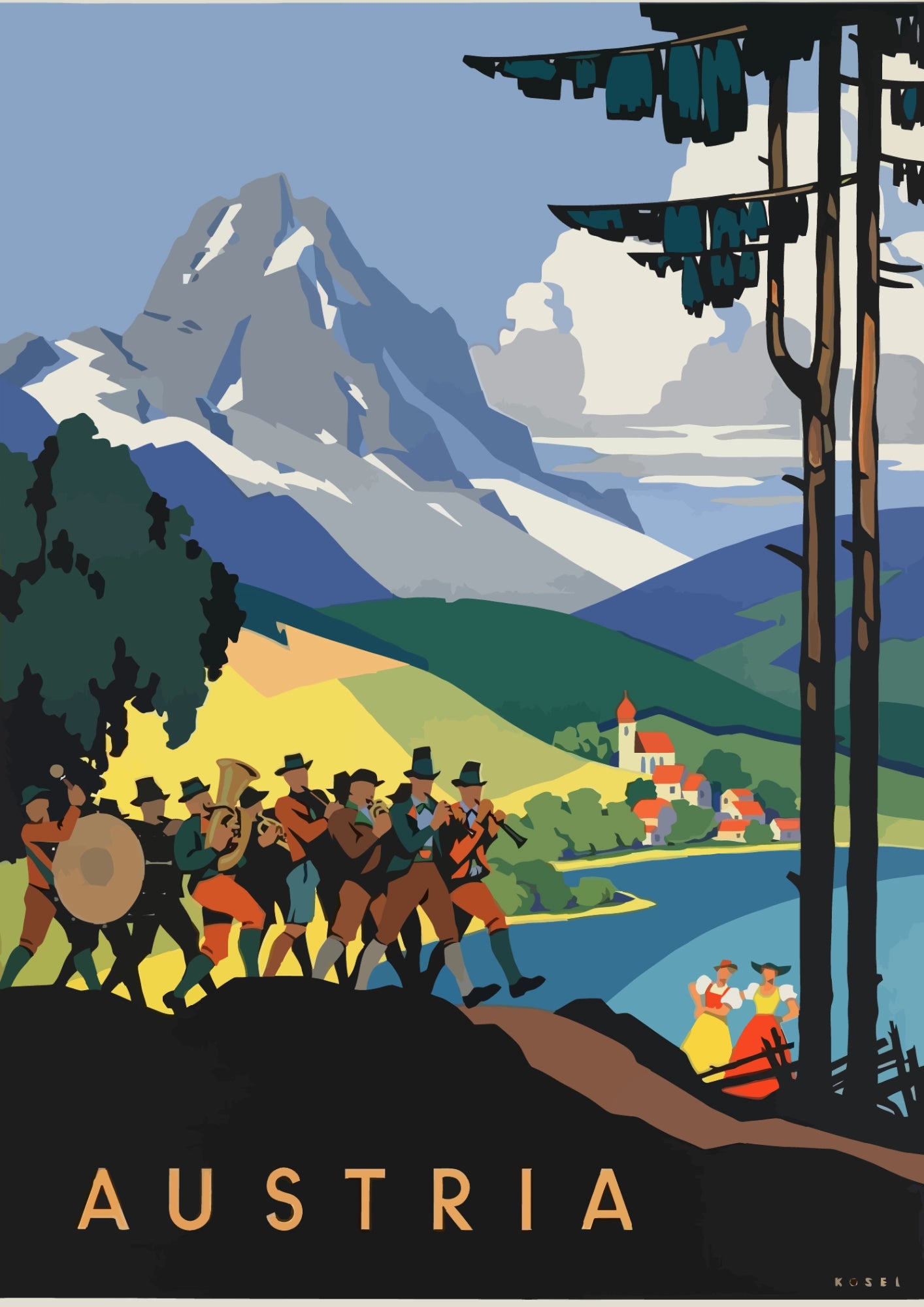 Austria Alpejski Festiwal Plakat