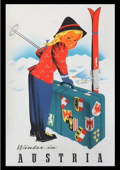 Zima w Austrii Retro Plakat