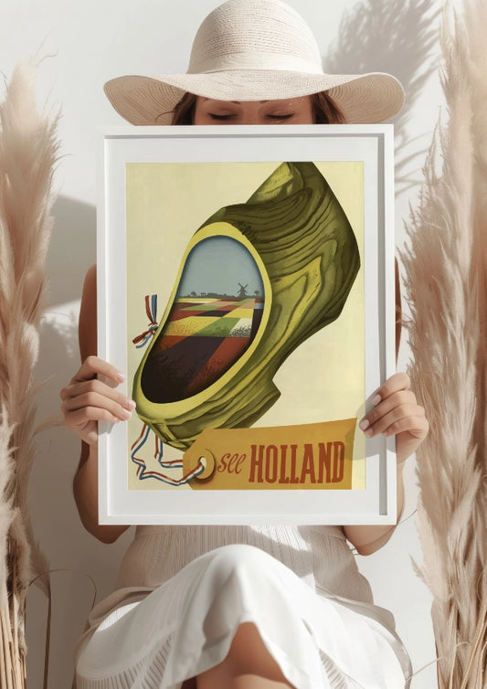 Holenderski Klomp z Polami Tulipanów Plakat