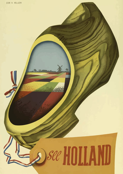 Holenderski Klomp z Polami Tulipanów Plakat