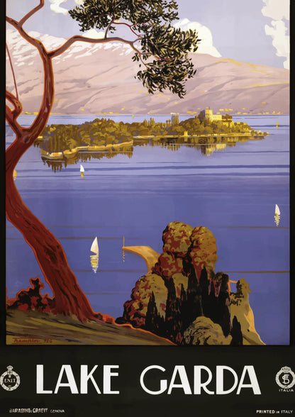 Jezioro Garda – włoski krajobraz plakat