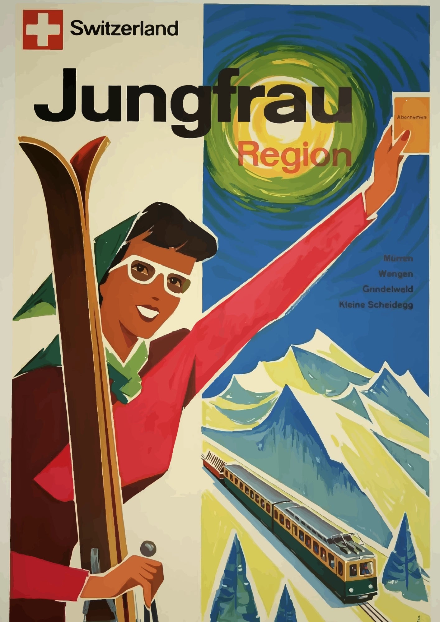 Jungfrau Region Szwajcarska Przygoda Plakat