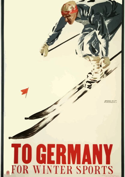 Narty w Niemczech Plakat