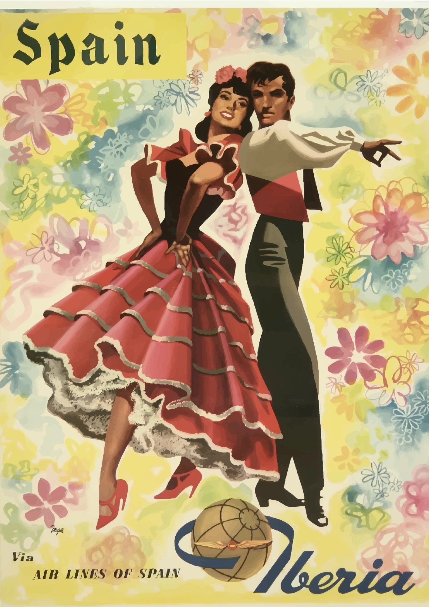 Hiszpańscy Tancerze Flamenco Plakat