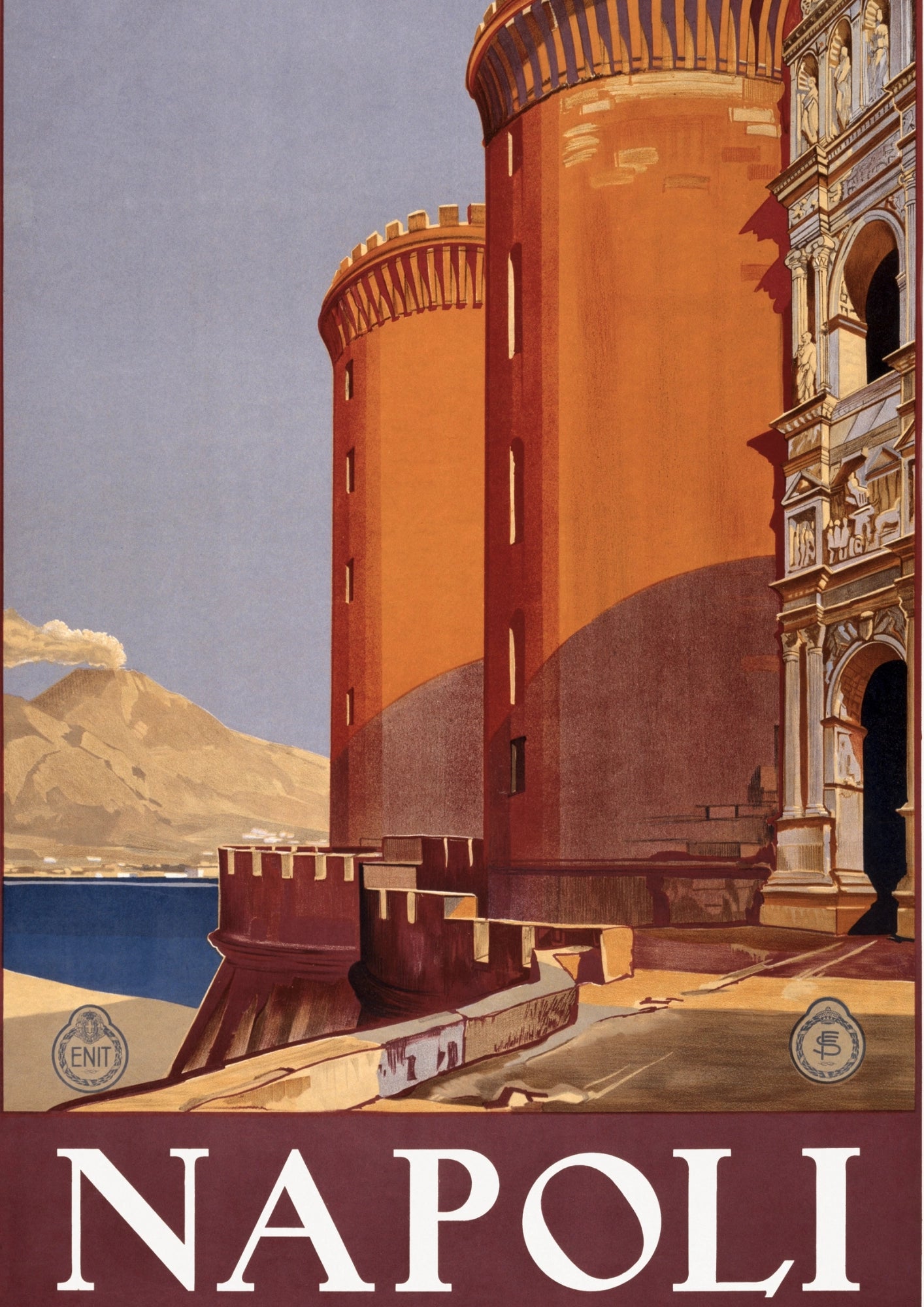 Zamek Castel Nuovo w Neapolu Plakat