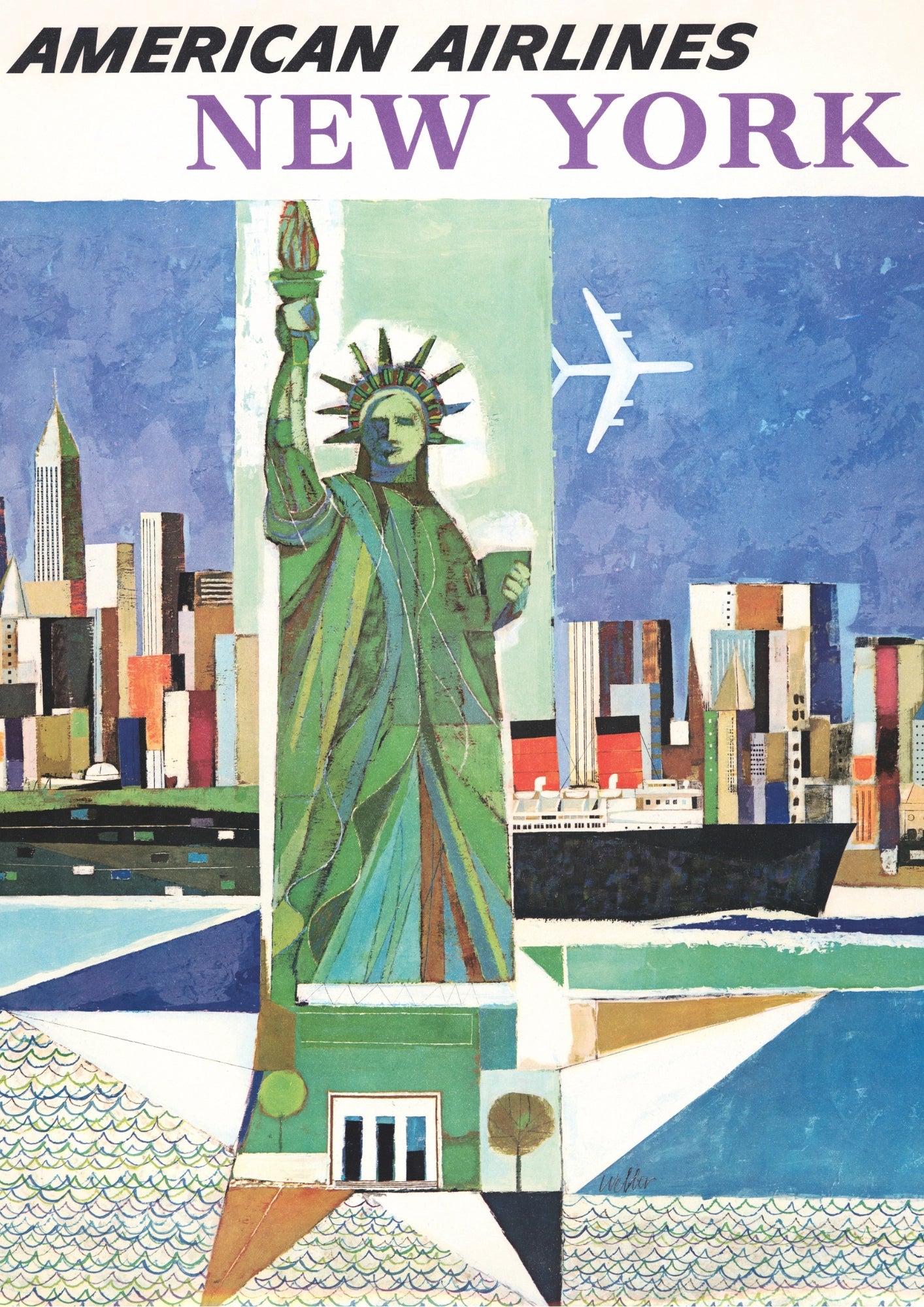 New York American Airlines Plakat