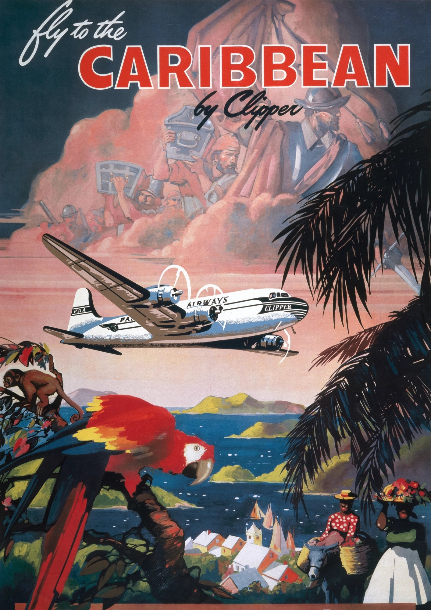 Fly to the Caribbean by Clipper Plakat