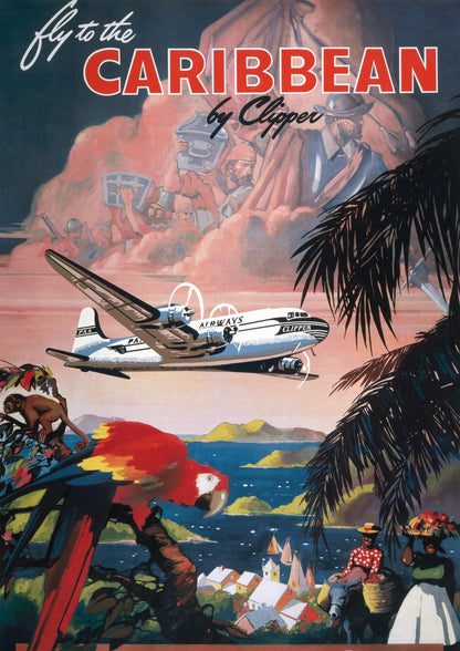 Fly to the Caribbean by Clipper Plakat