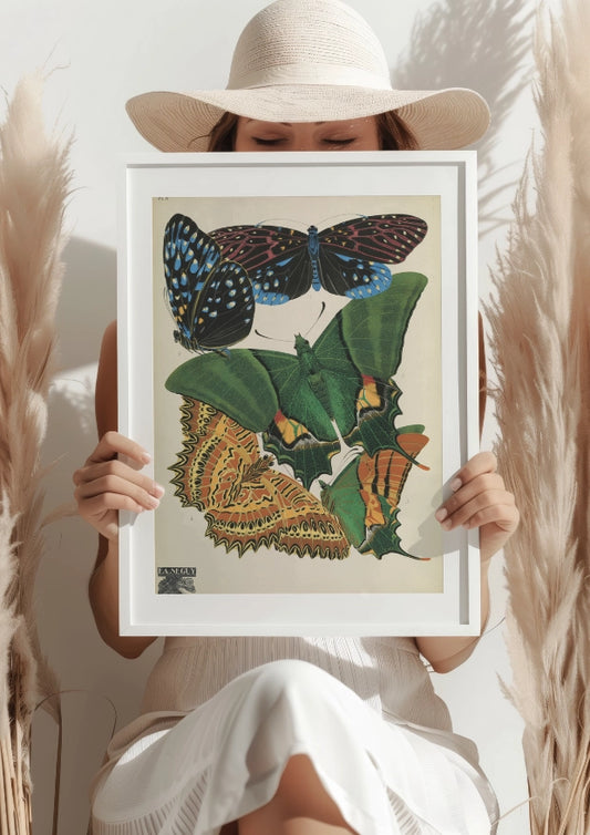 Egzotyczne Motyle Art Nouveau Plakat