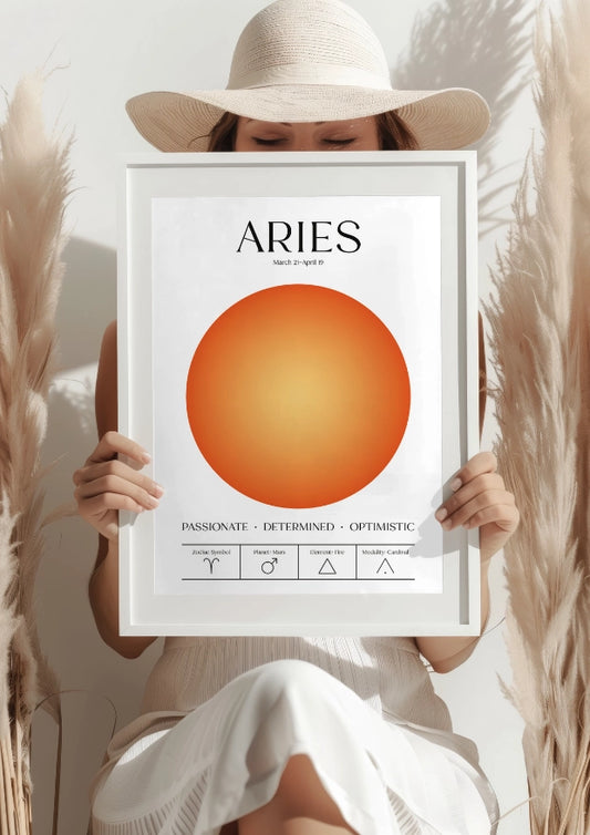 Zodiakalny Baran z Aurą i Symbolami Astrologicznymi Plakat