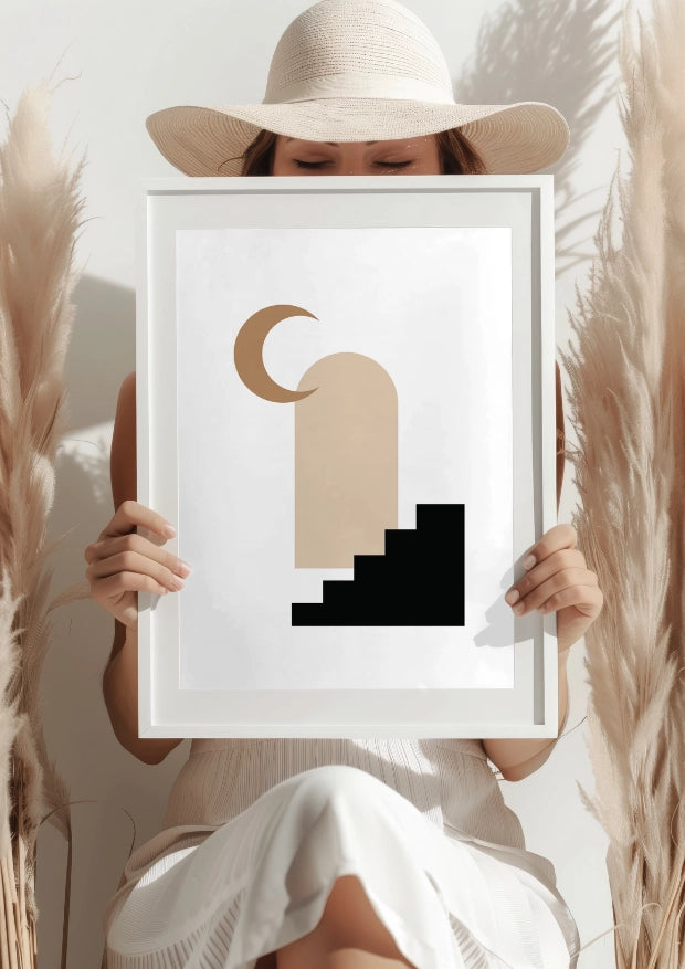 Schody Ku Księżycowi Minimalistyczny Plakat