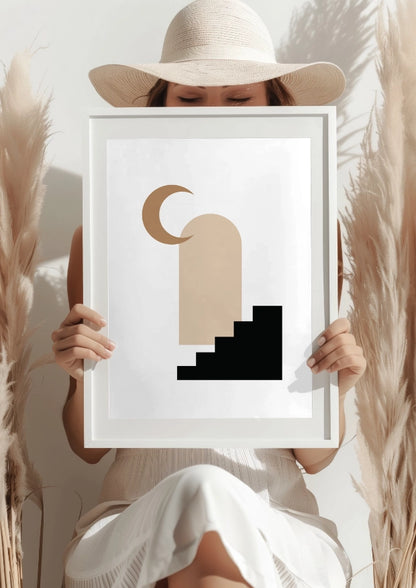 Schody Ku Księżycowi Minimalistyczny Plakat